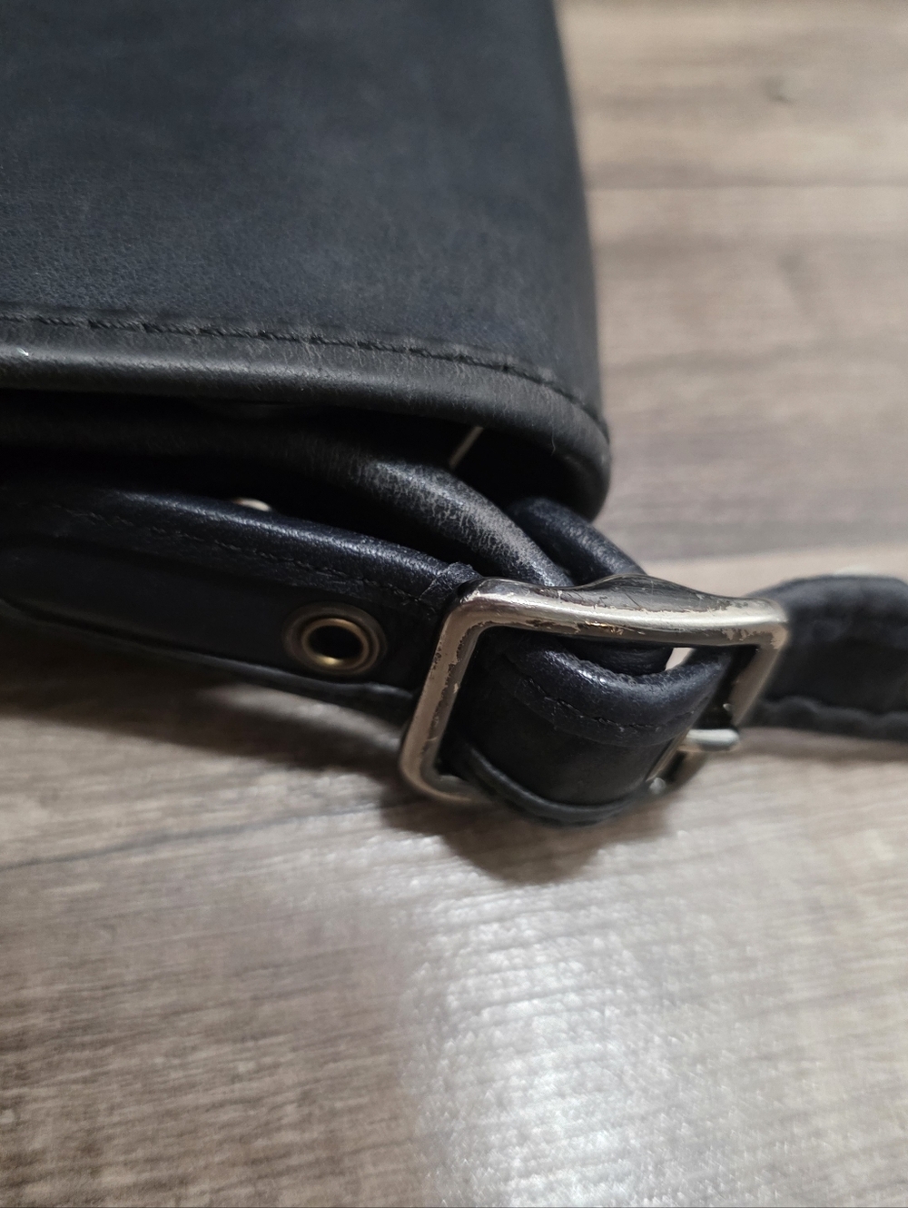 Vintage 90s COACH LUNE SADDLE BAG mini Classic Black Leather Crossbody Y2K - Picture 14 of 16